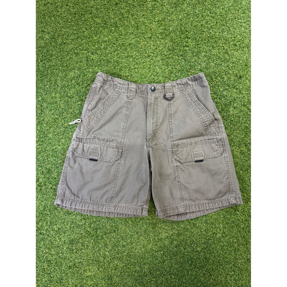Wrangler Authentics Mens Cargo Shorts Grey Green Cotton Size 32 NW941EG